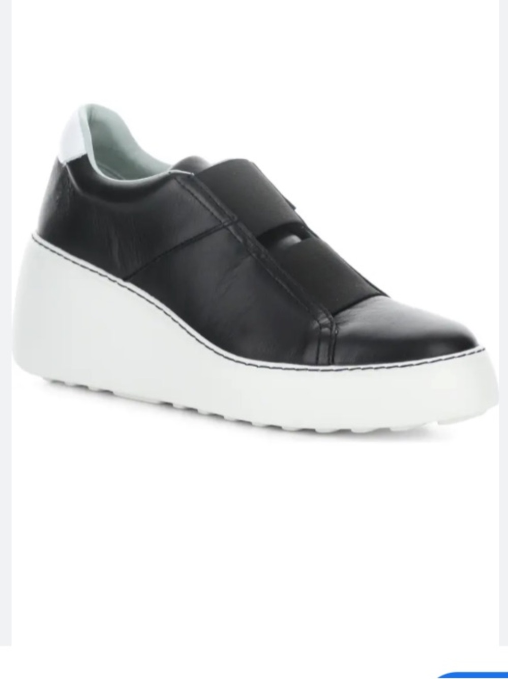 Fly London DITO581FLY Black Leather Wedge Sneaker EU40